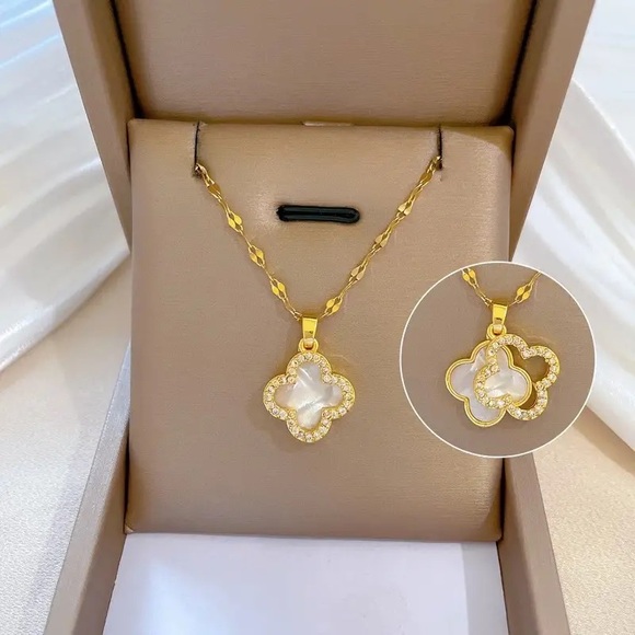 Zara Gold Charms Crystal Bar Circle Link Chain Necklace - Picture 7 of 14